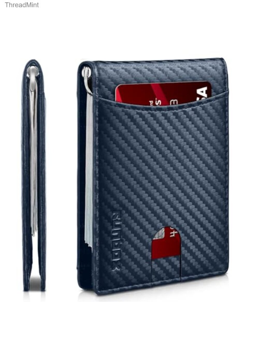 Mens Slim Bifold Wallet RFID Blocking Leather Money Clip Gift